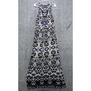 Boston Proper Maxi Dress Size S Sleeveless V Neck Boho Travel Vacation Long Blue